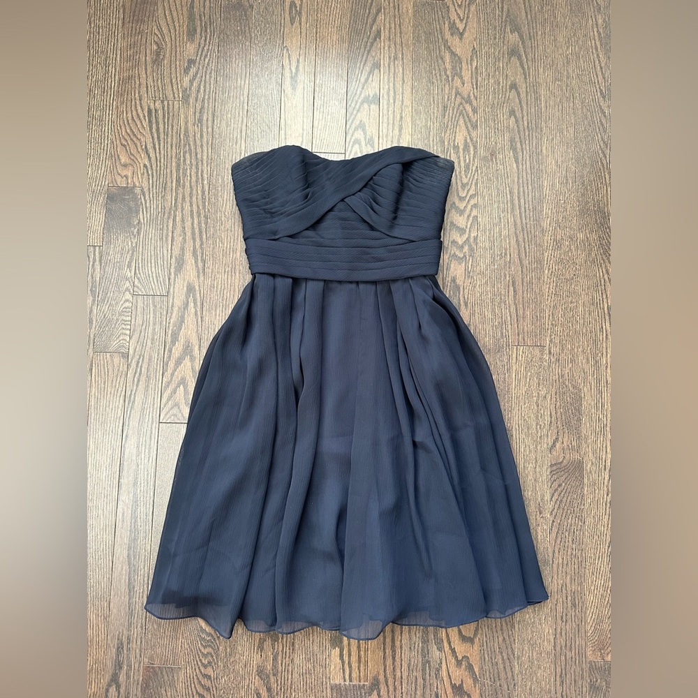 Navy Blue Strapless Dress